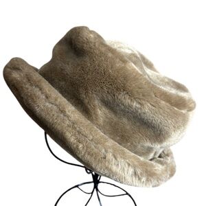 Chic light brown Faux Fur Bucket Hat by Charter Club